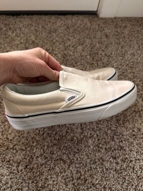 Cream slip on vans size 7